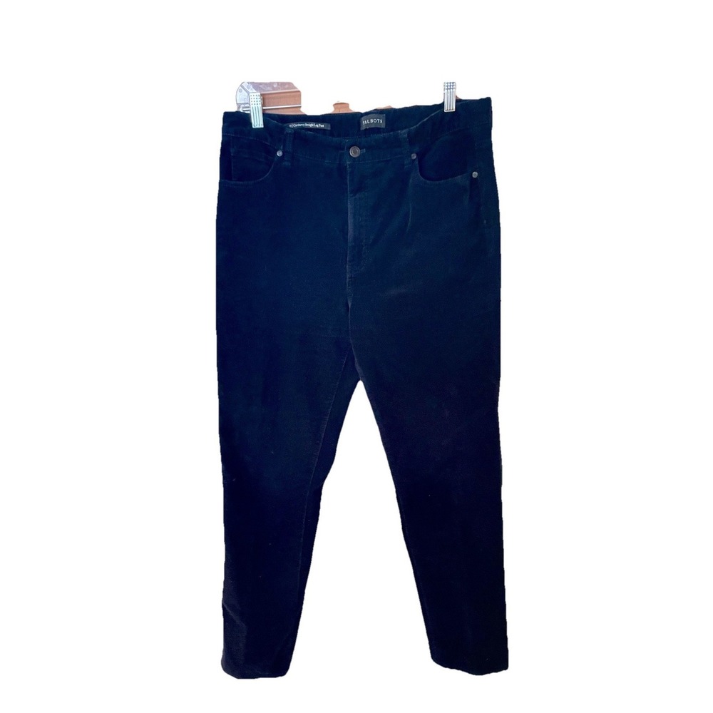 Talbots‎ Womens Black  Corduroy Straight Leg Pants Size 12 Velvety Preppy